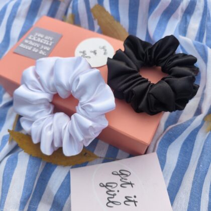 Unstoppable set : Luxe Satin Scrunchies (set of 2)